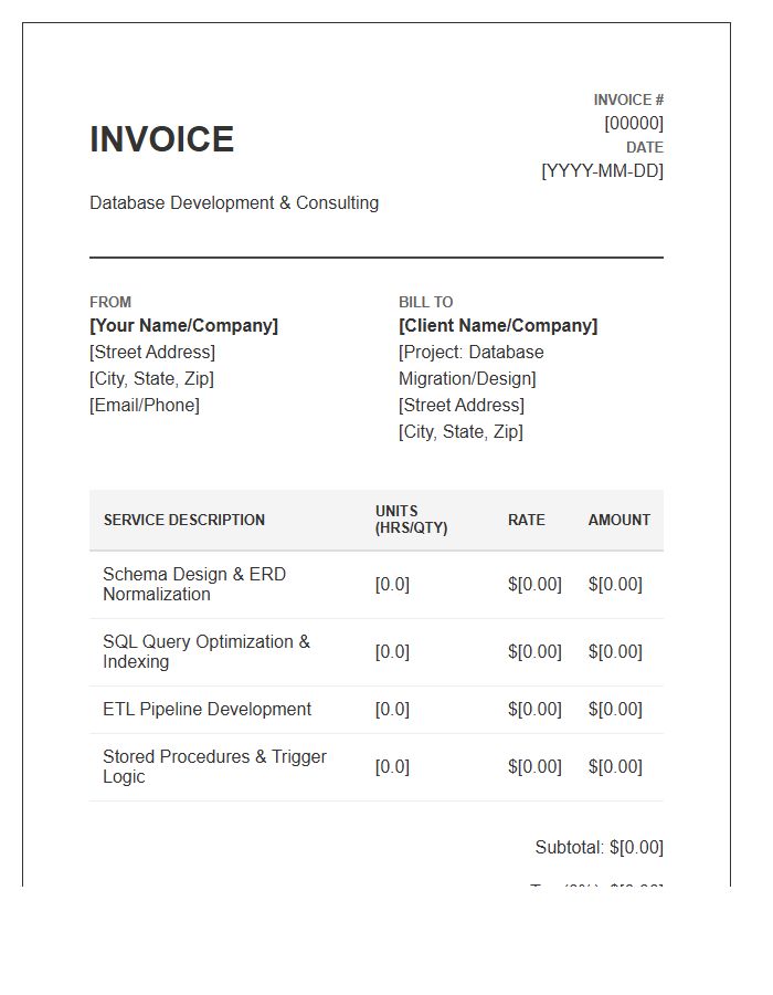 Relational Database Project Invoice Template