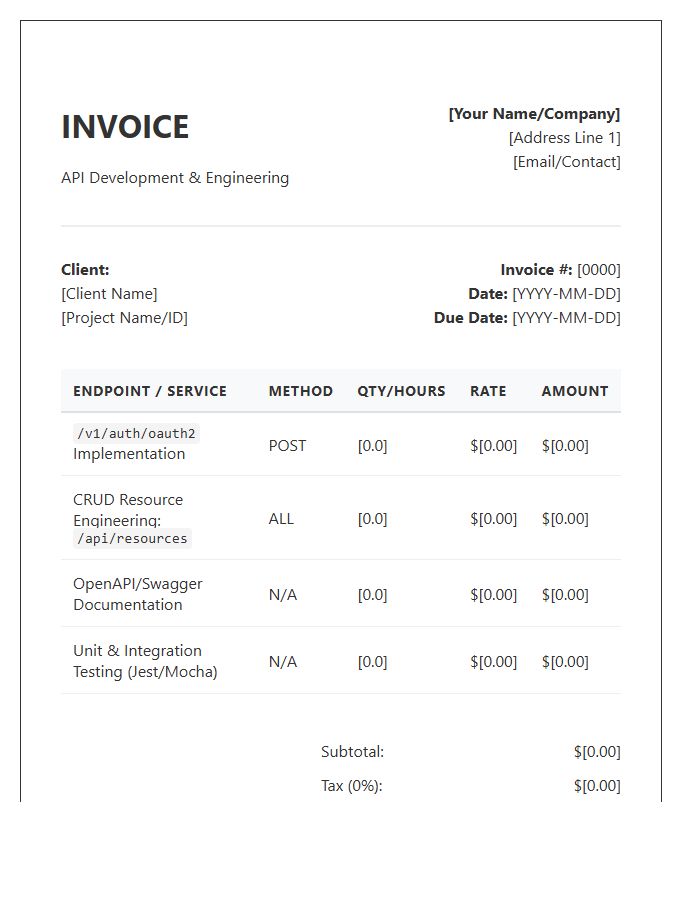 RESTful API Engineering Invoice Template