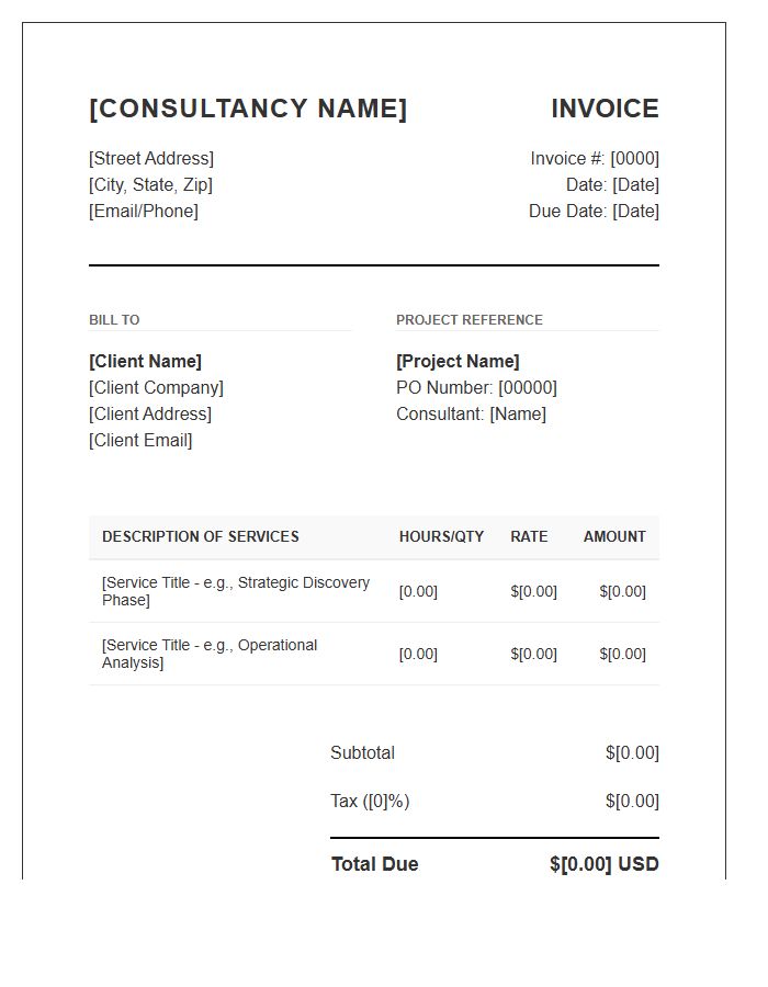 Management Consulting Invoice Template