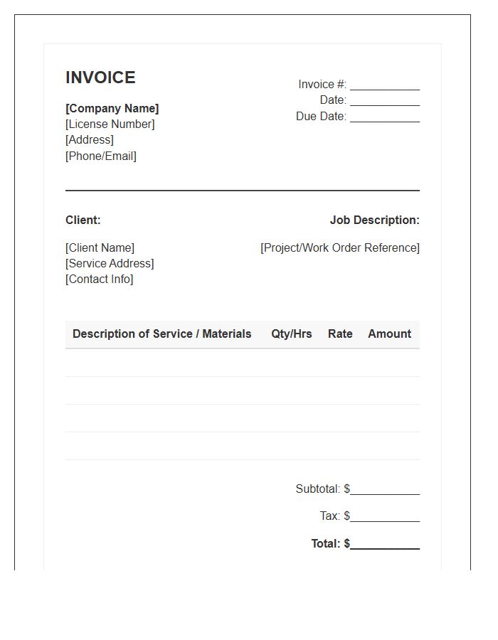 Electrical Maintenance Service Invoice Template