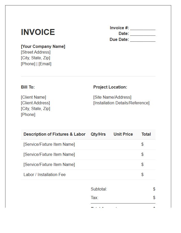 Lighting Installation Service Invoice Template