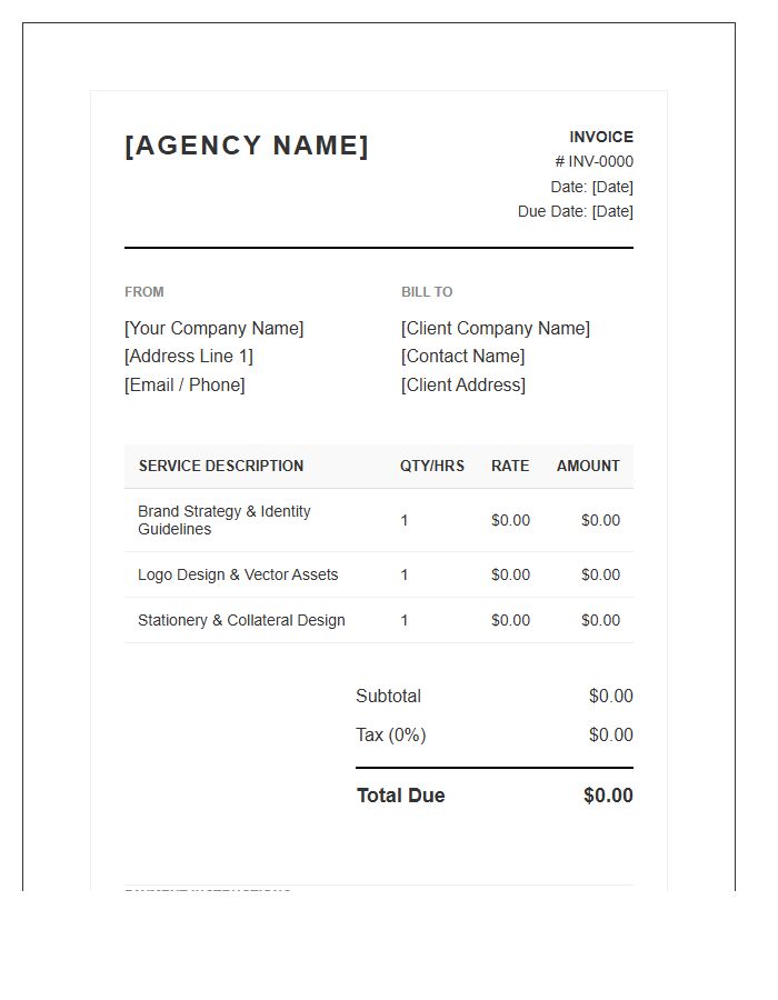 Corporate Branding Services Invoice Template