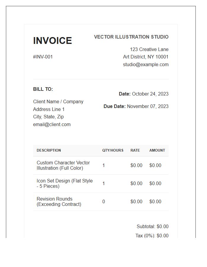 Vector Illustration Service Invoice Template