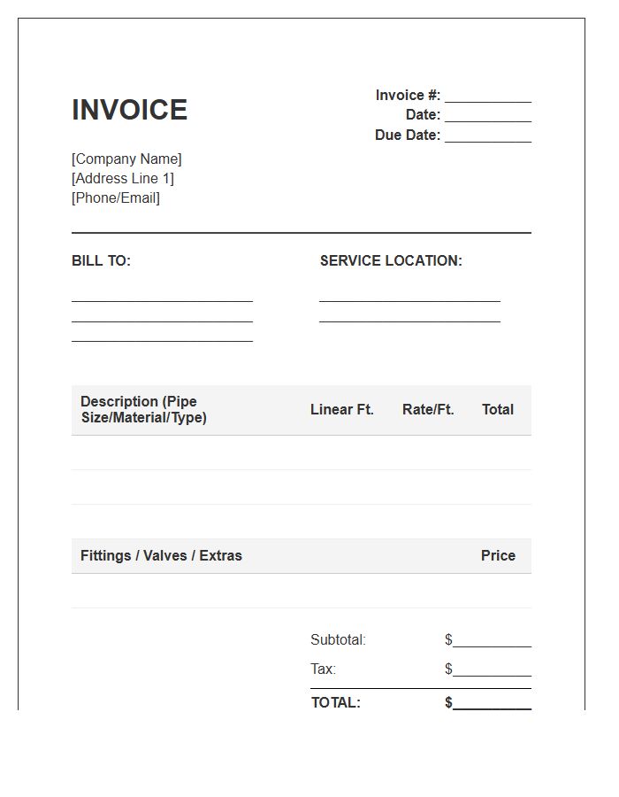 Pipe Insulation Service Invoice Template