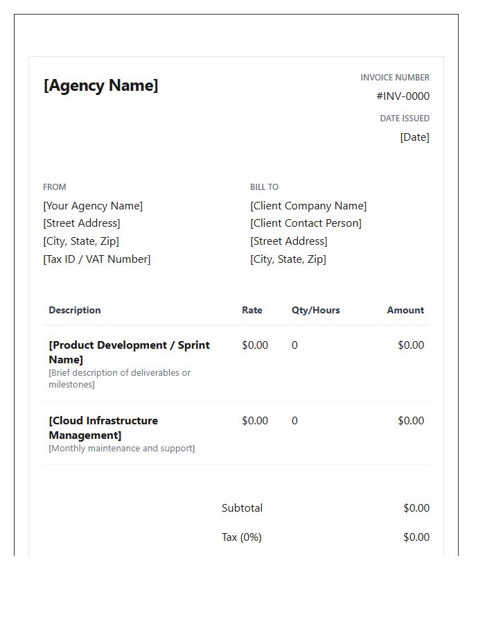 Enterprise Software Agency Invoice Template