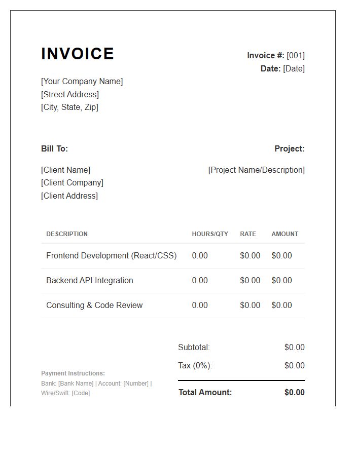 Web Development Consulting Invoice Template