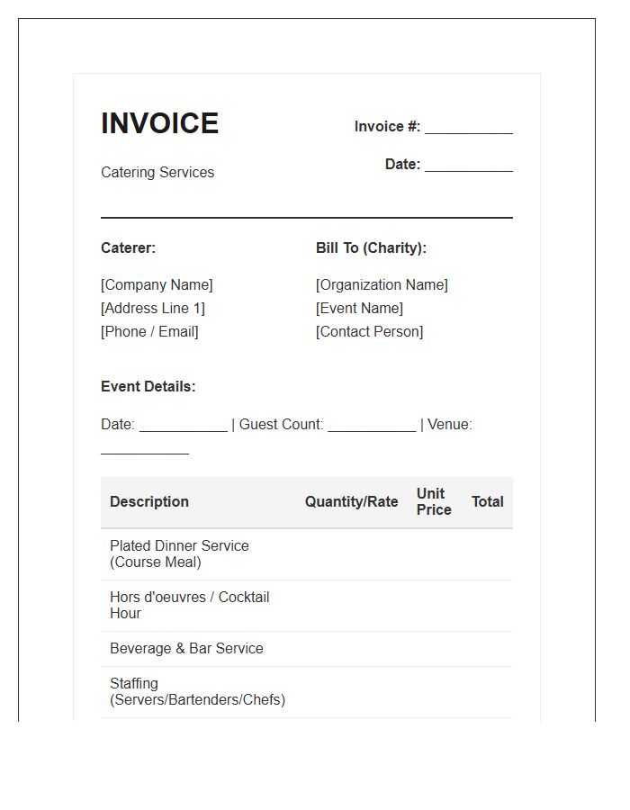 Charity Gala Catering Invoice Template