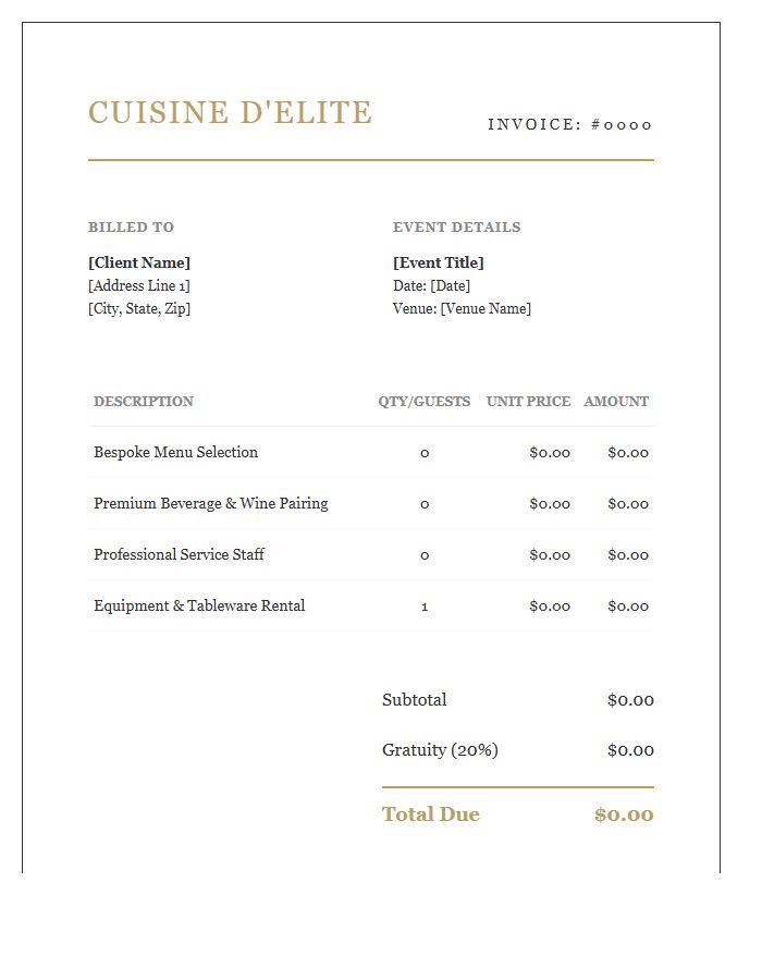 Luxury Event Catering Invoice Template