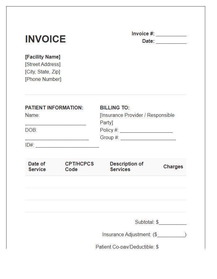 Outpatient Care Billing Invoice Template