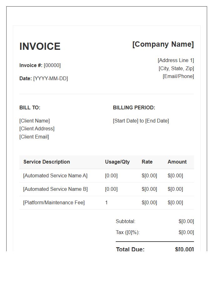 Automated Service Billing Invoice Template