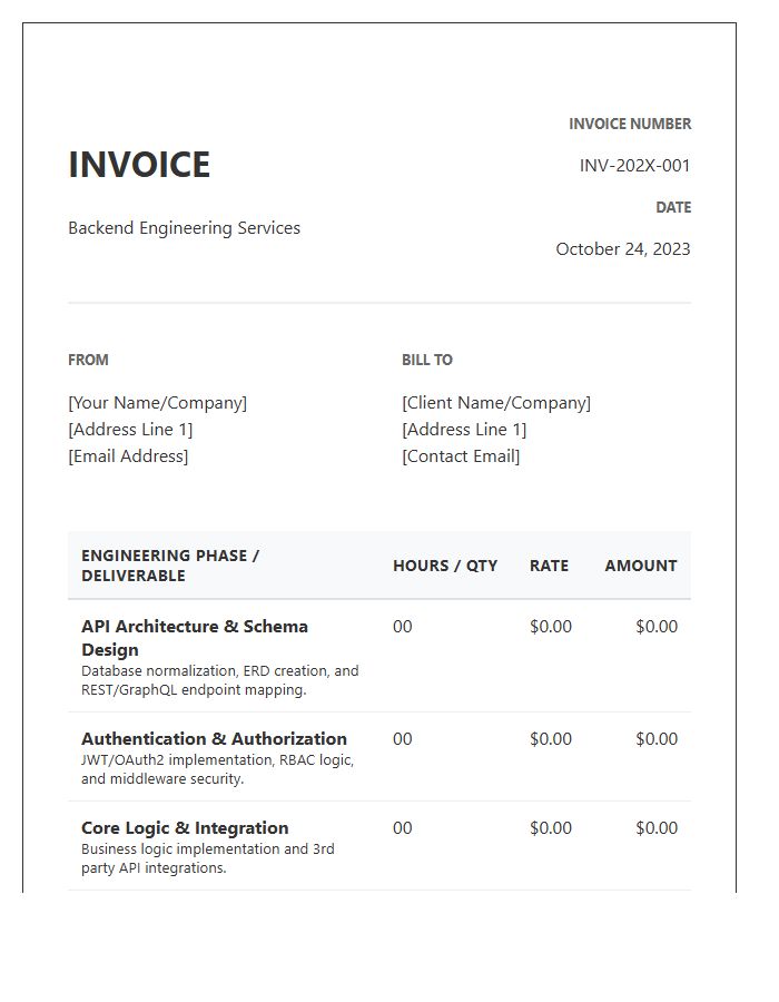 Backend Engineering Phase Invoice Template