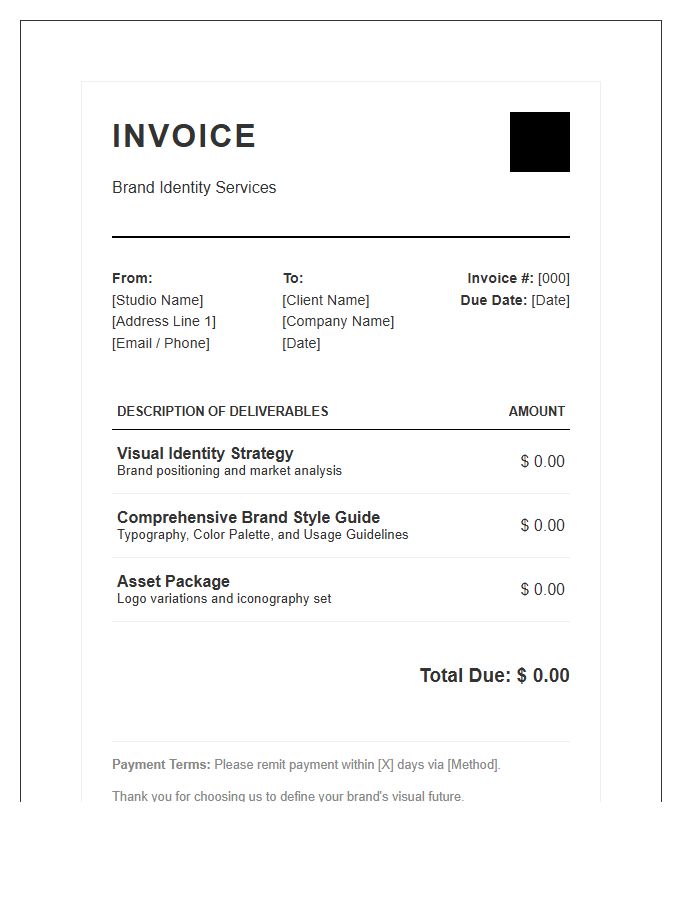 Brand Style Guide Invoice Template