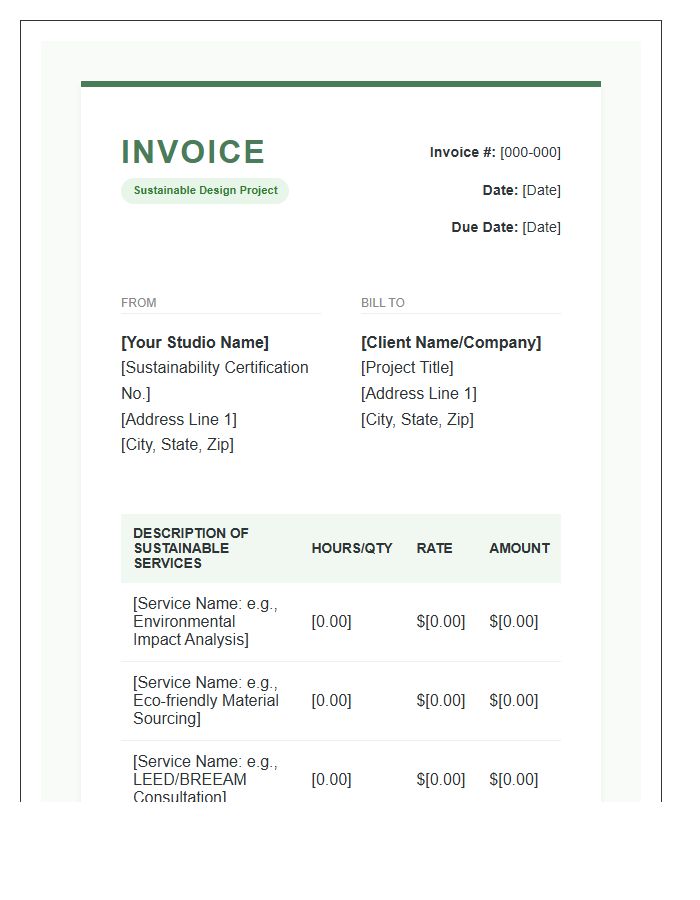 Sustainable Design Project Invoice Template