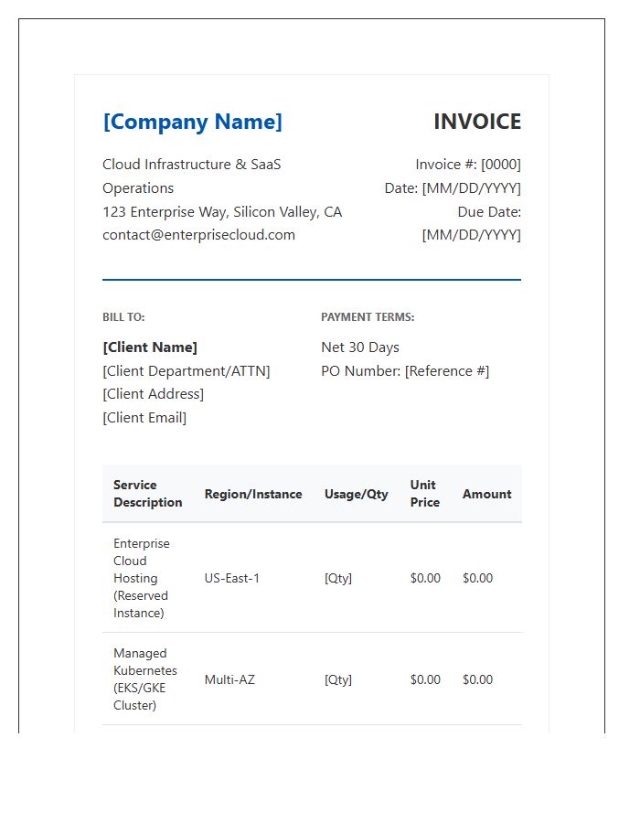 Enterprise Cloud Computing Solutions Invoice Template