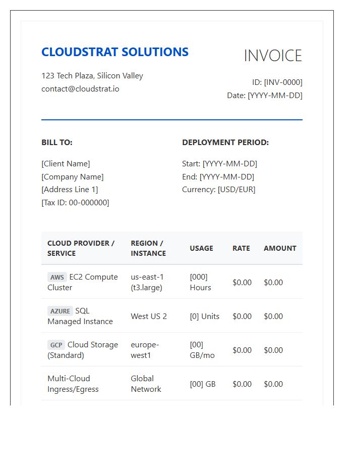 Multi Cloud Deployment Invoice Template
