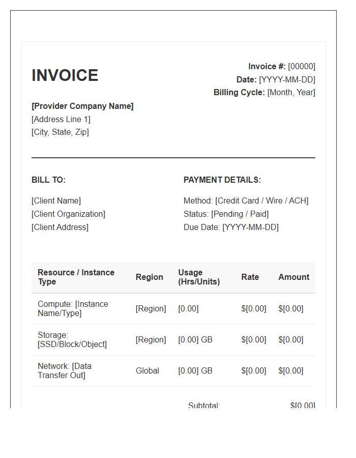 Scalable Computing Power Invoice Template