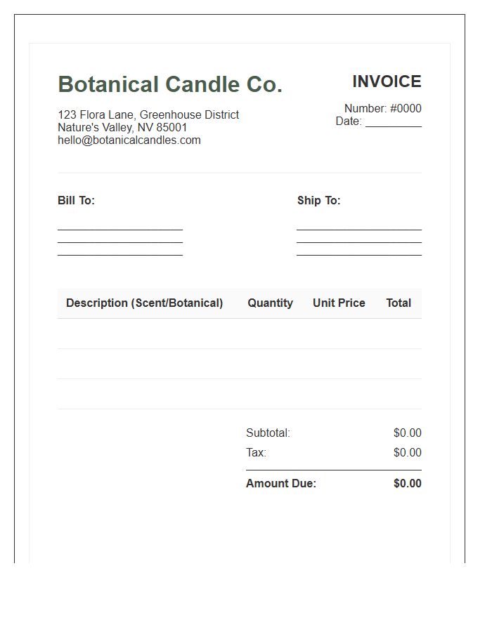 Botanical Candle Maker Sales Invoice Template