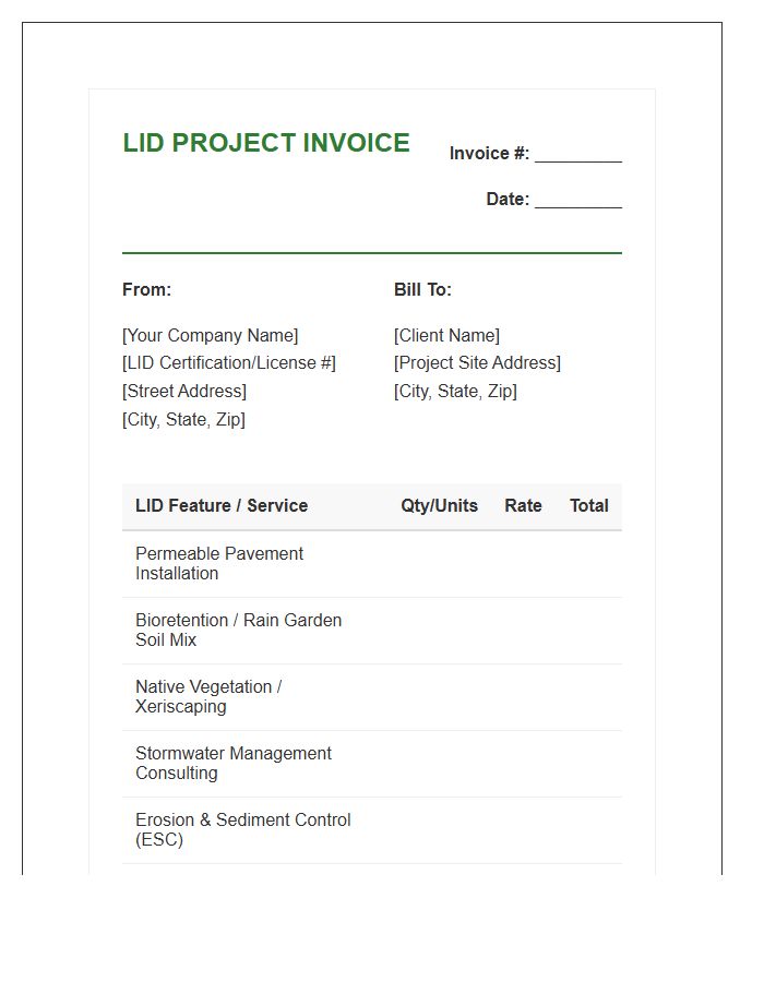 Low Impact Development Invoice Template