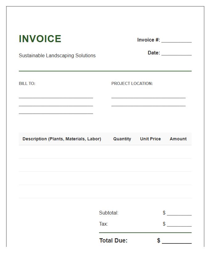 Sustainable Landscaping Project Invoice Template