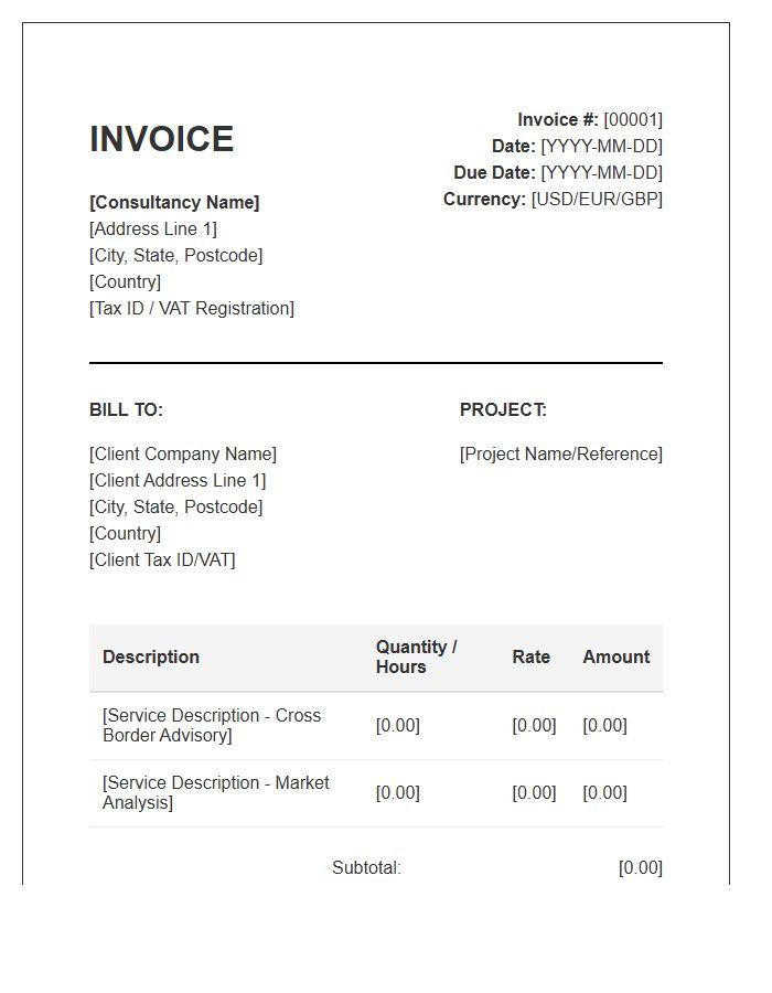 Cross Border Consulting Invoice Template