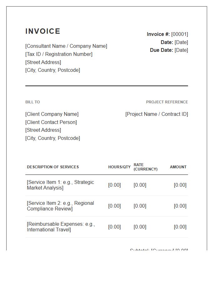 Global Business Consultant Invoice Template