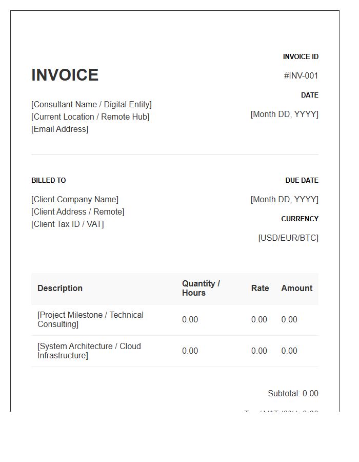 Technical Nomad Consultant Invoice Template