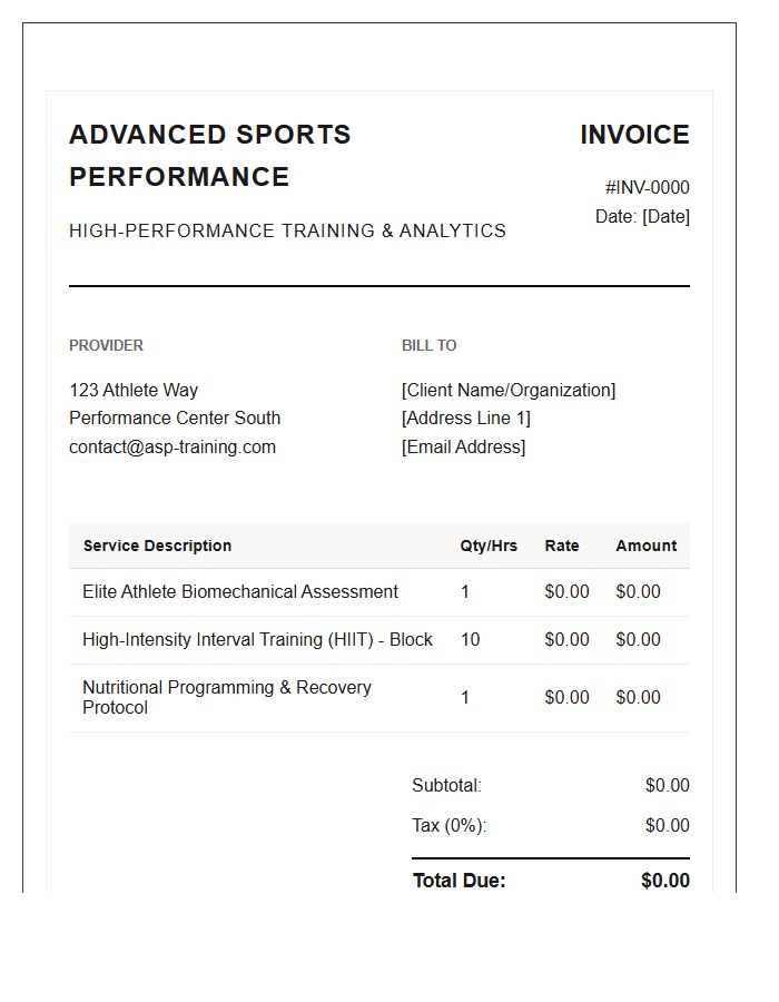 Contemporary Fitness Coach Invoice Template - Free Samples in PDF ...