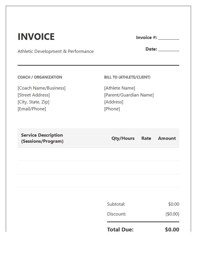 Contemporary Fitness Coach Invoice Template - Free Samples in PDF ...