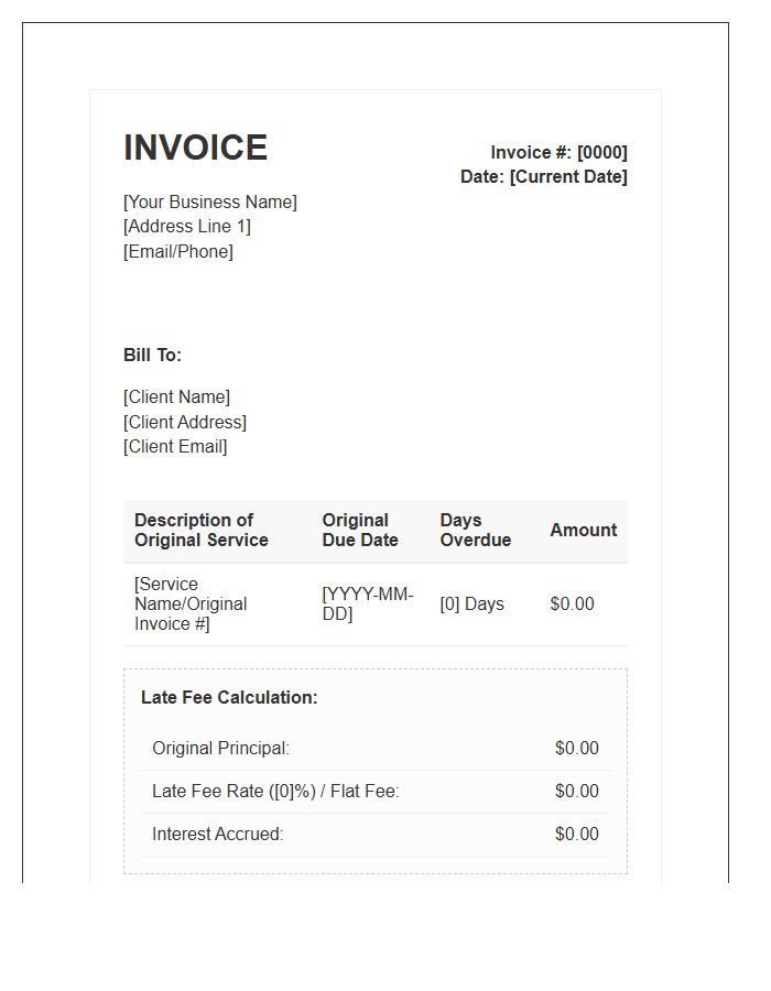Late Fee Calculation Invoice Template For Small Business