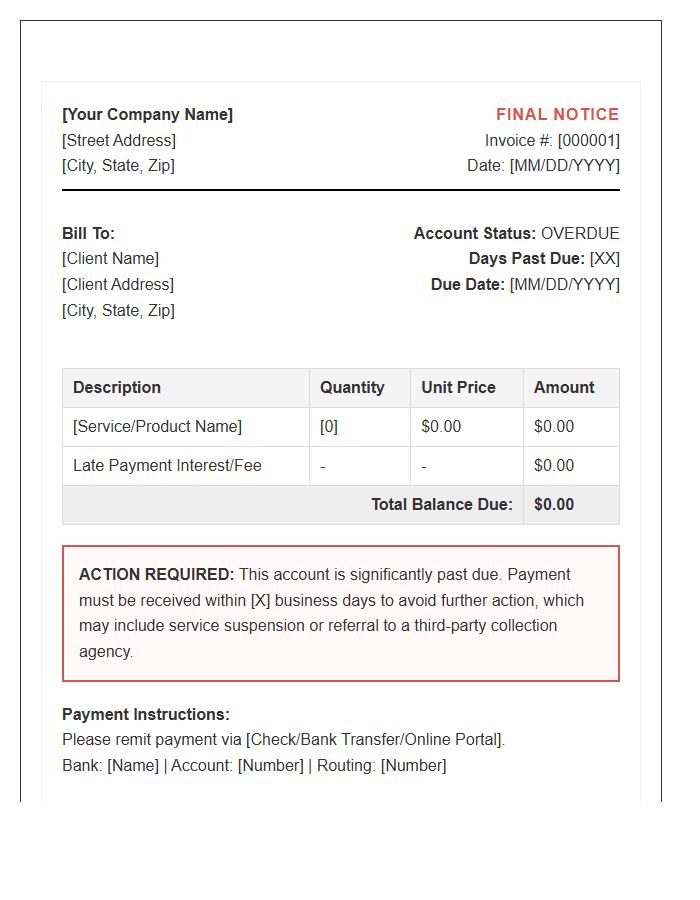 Firm Overdue Invoice Template