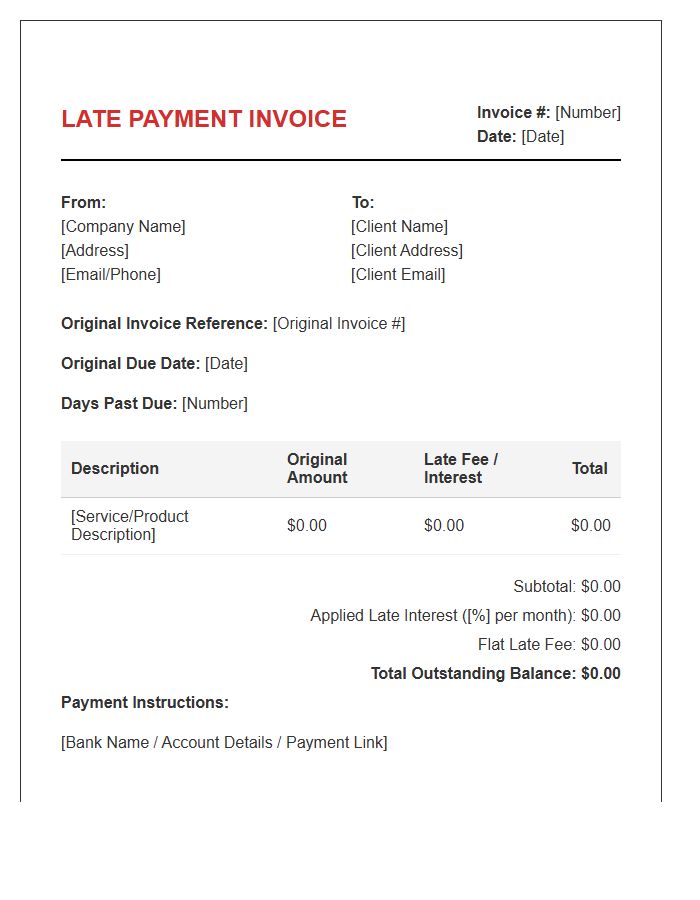 Mandatory Late Payment Invoice Template