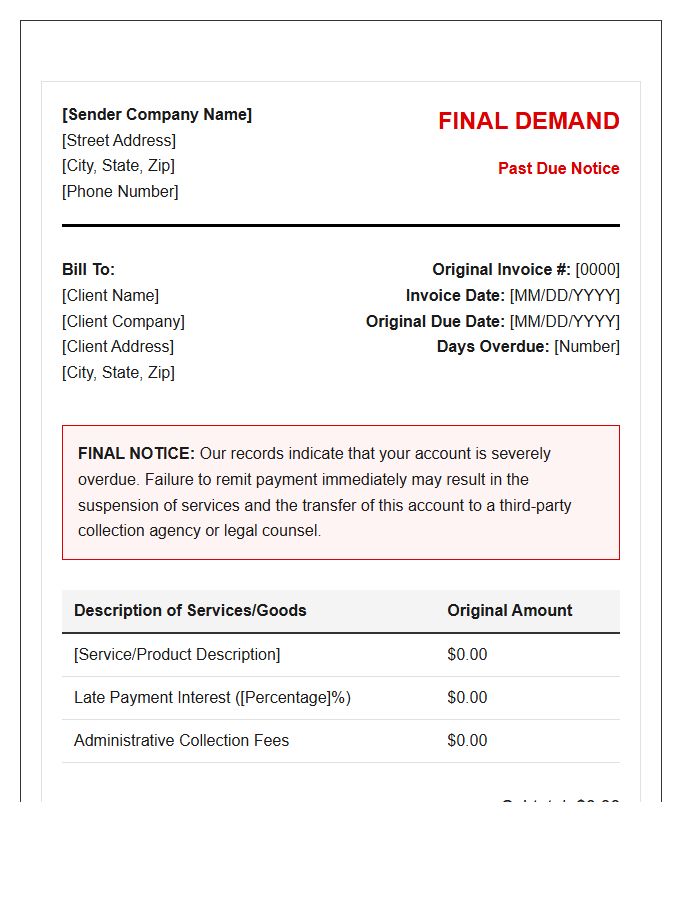 Serious Late Payment Invoice Template