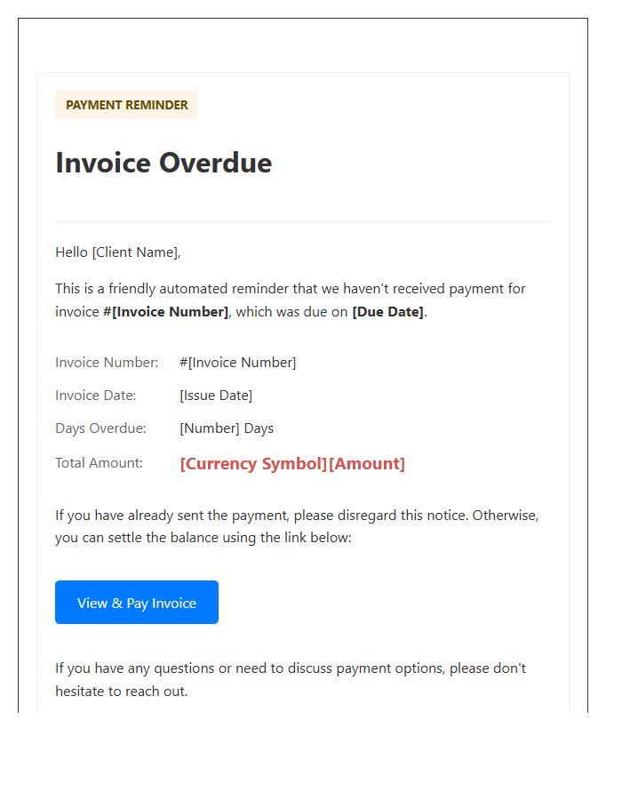 Automated Reminder Friendly Overdue Invoice Template
