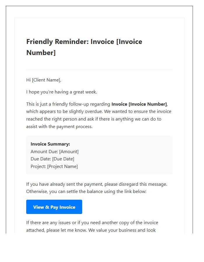 Friendly Follow Up Overdue Invoice Template