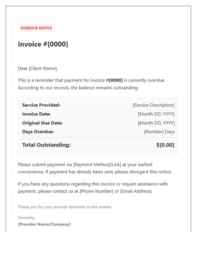 Service Provider Overdue Invoice Template Notification