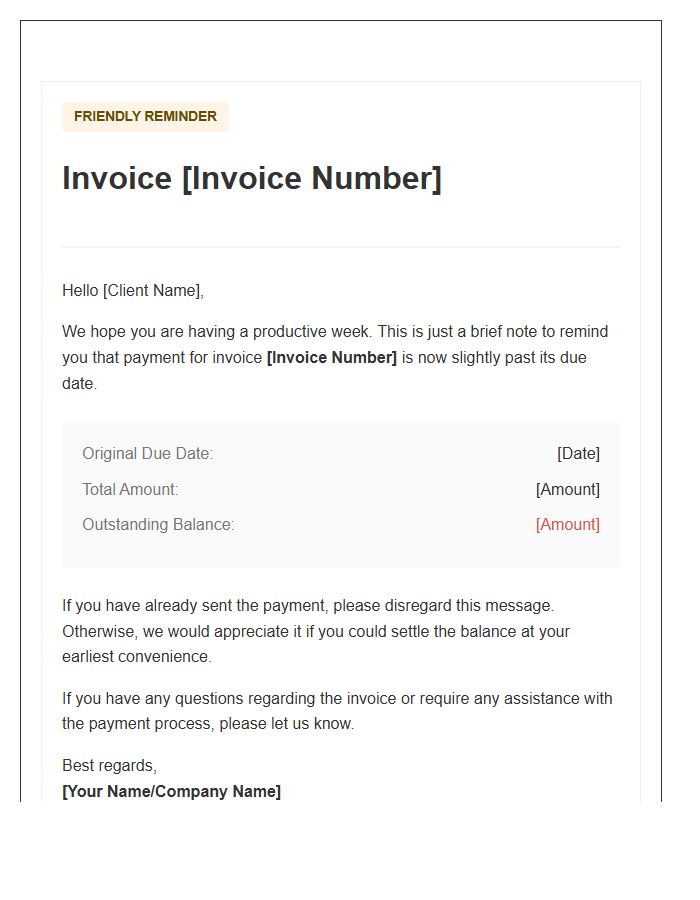 Subtle Payment Reminder Overdue Invoice Template
