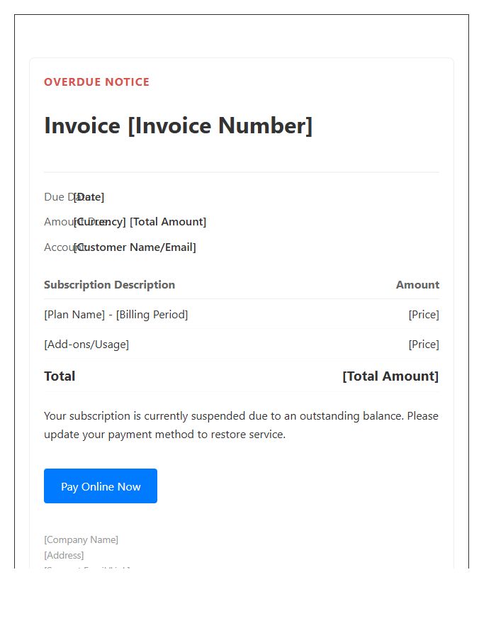 SaaS Subscription Overdue Invoice Template