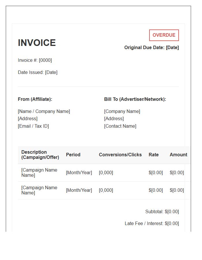 Affiliate Marketing Overdue Invoice Template