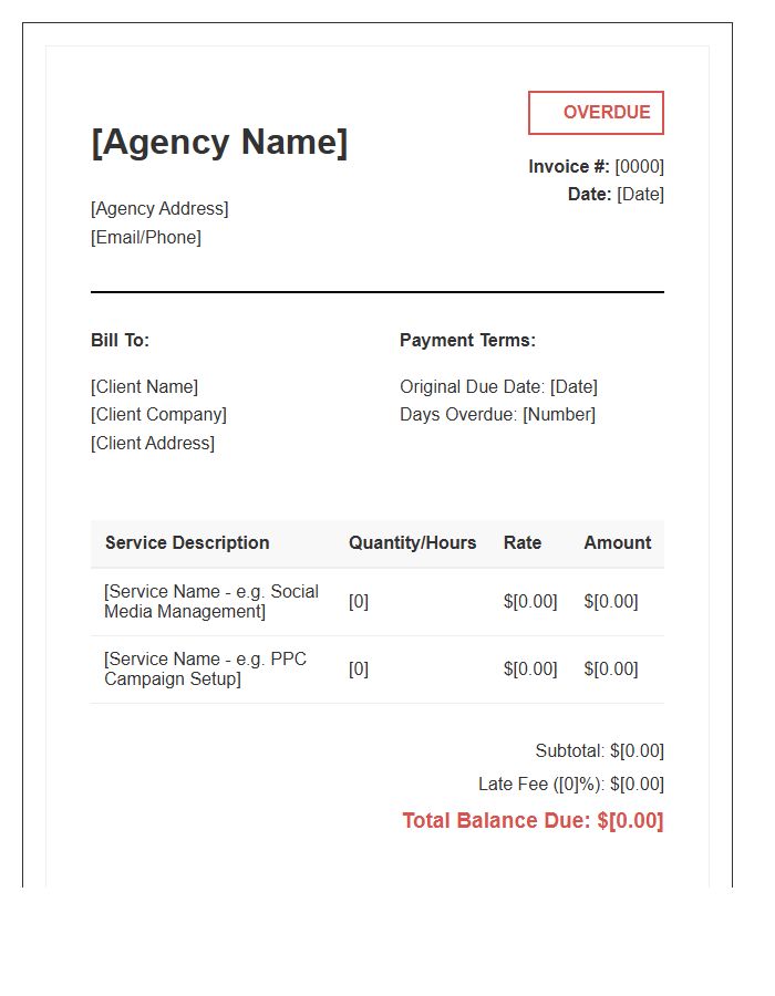 Marketing Agency Overdue Invoice Template