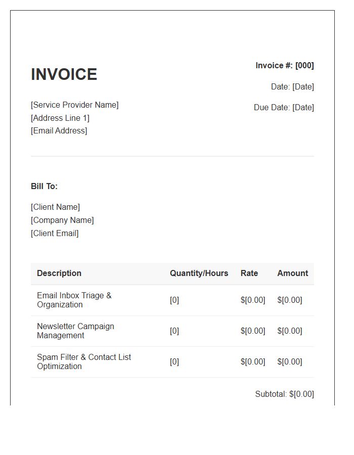 Email Management Service Invoice Template
