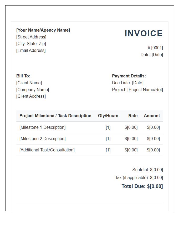 Project Based Virtual Assistant Invoice Template