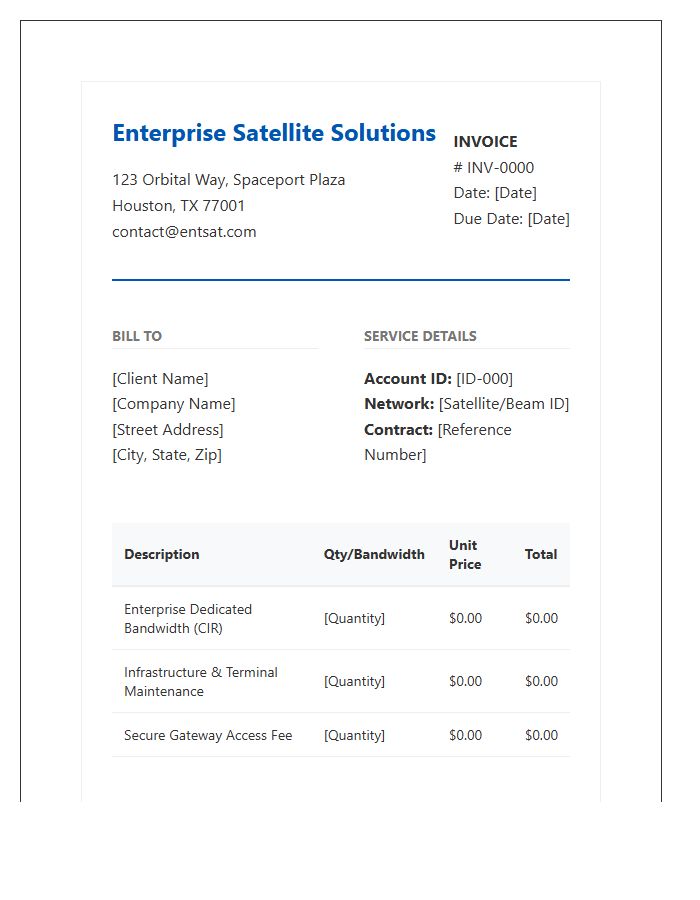 Enterprise Satellite Solutions Invoice Template