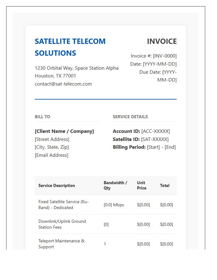 Professional Satellite Electronic Invoice Template