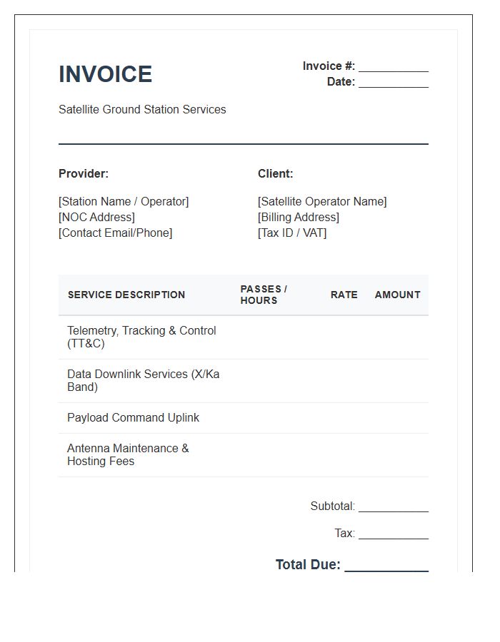 Satellite Ground Station Invoice Template