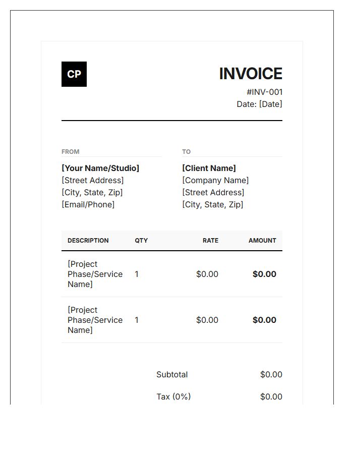 Creative Professional Print Design Invoice Template